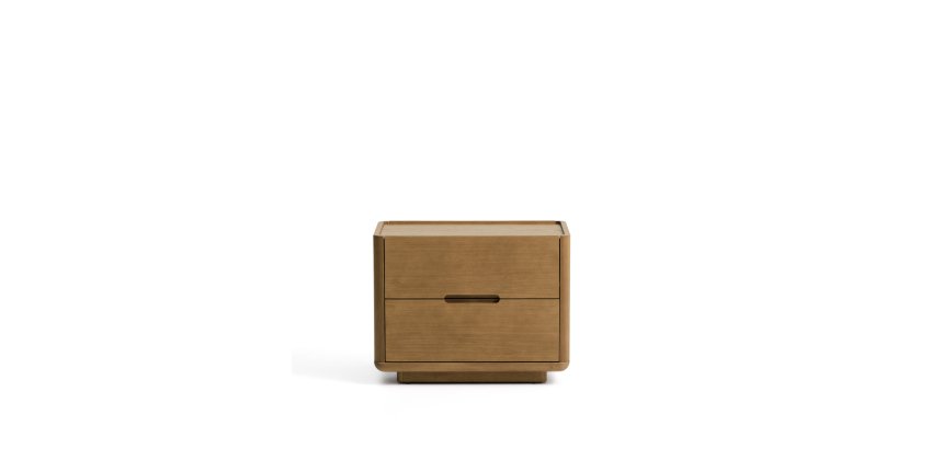 Arelida bedside table made of oak veneer and solid oak wood with light brown finish 65 x 50 cm FSC Mix Credit