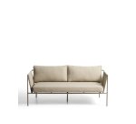 Zivia 2-seater outdoor sofa in ecru rope cord and taupe galvanised steel 178cm