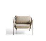 Fauteuil d’extérieur Zivia en corde écrue et acier galvanisé taupe