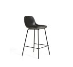Tabouret Altea noir avec pieds en acier finition noire 65 cm