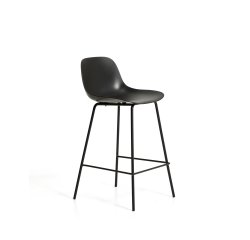 Tabouret Altea noir avec pieds en acier finition noire 65 cm