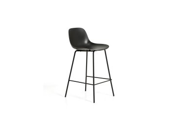 Tabouret Altea noir avec pieds en acier finition noire 65 cm