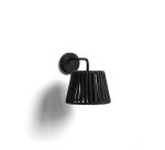 Aldet black outdoor wall light in flat rope cord and metal