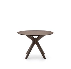 Table Ronde Naanim en placage de noyer Ø 100 cm