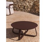 DE_Table basse d’extérieur Tamaris en aluminium marron Ø 80 cm