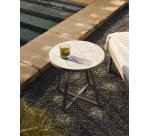 DE_Table d’appoint ronde Tella en acier galvanisé et carreaux beiges Ø45 cm