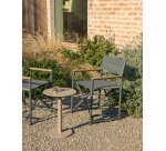 DE_Table auxiliaire Asinara en aluminium taupe Ø 40 cm
