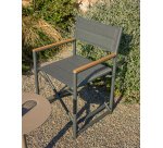 Tisno outdoor folding chair in graphite aluminium and grey texteline