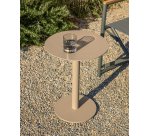 DE_Table auxiliaire Asinara en aluminium taupe Ø 40 cm
