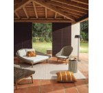 Dandara side table in steel, ecru rope cord and solid acacia wood Ø40cm FSC 100%