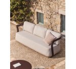 DE_Canapé Tamaris 3 places en aluminium marron 217 cm