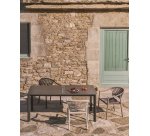DE_Table Anafi en pierre frittée et aluminium graphite 220 x 100 cm