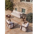 DE_Canapé Tamaris 3 places en aluminium marron 217 cm
