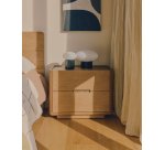 Arelida bedside table made of oak veneer and solid oak wood with light brown finish 65 x 50 cm FSC Mix Credit