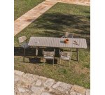 Izola extendable outdoor table in aluminium with taupe finish 220 (280) x 100 cm