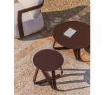 DE_Table auxiliaire d’extérieur Tamaris en aluminium marron Ø 48 cm