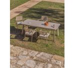 Izola extendable outdoor table in aluminium with taupe finish 220 (280) x 100 cm