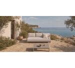 Nerano set with 3-seater sofa and coffee table in taupe aluminium