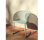 Tenaro green plastic outdoor chair with steel structure