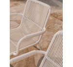 DE_Fauteuil empilable Salis en aluminium écru et corde synthétique écrue