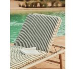 Coussin pour bain de soleil Dirome 100 % PET rayures vertes 50 x 175 cm