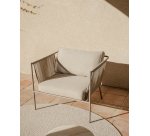 Fauteuil d’extérieur Zivia en corde écrue et acier galvanisé taupe