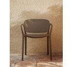 Chaise empilable d’extérieur Ania marron foncé