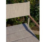 Chaise pliable d’extérieur Tisno en aluminium taupe et textilène taupe