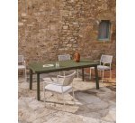 Tavolo allungabile da esterno Izola in alluminio con finitura verde 220 (280) x 100 cm