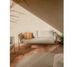 Zivia 2-seater outdoor sofa in ecru rope cord and taupe galvanised steel 178cm