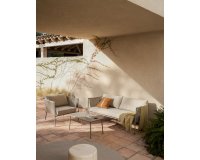Zivia outdoor table in taupe galvanised steel 90 x 50cm