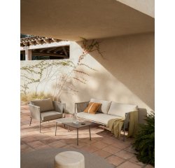 Tavolo da esterno Zivia in acciaio zincato color tortora 90 x 50 cm