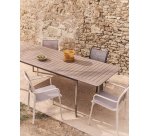 Table extensible Brela en aluminium taupe 205(287) x 100 cm