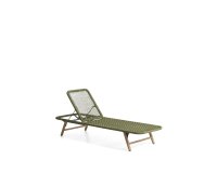 Bain de soleil Dandara en acier, corde verte et pieds en bois massif d’acacia FSC 100%