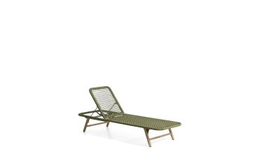 Bain de soleil Dandara en acier, corde verte et pieds en bois massif d’acacia FSC 100%