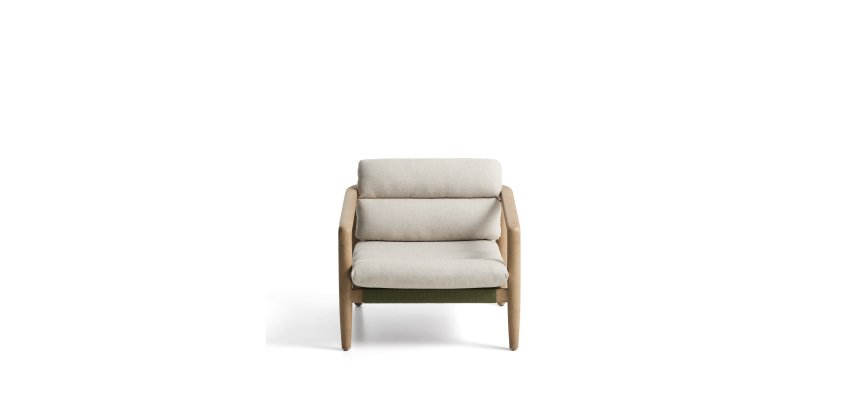 Fauteuil Menfi en bois d’acacia et corde verte FSC 100%