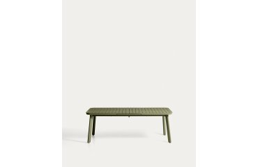 Tavolo allungabile da esterno Izola in alluminio con finitura verde 220 (280) x 100 cm
