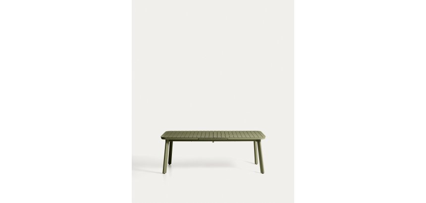 Tavolo allungabile da esterno Izola in alluminio con finitura verde 220 (280) x 100 cm