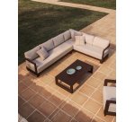 Canapé Nerano 3 places en aluminium marron 208 cm