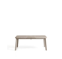 Table extensible d’extérieur Izola en aluminium avec finition taupe 185 (235) x 100 cm