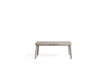 Izola extendable outdoor table in aluminium with taupe finish 185 (235) x 100 cm