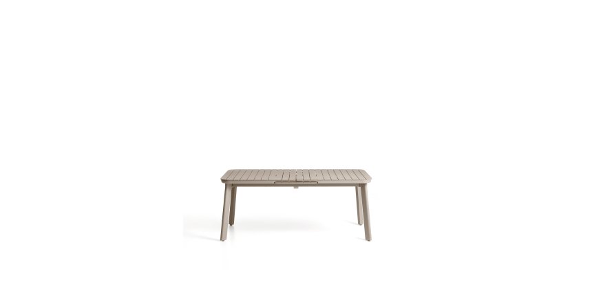 Table extensible d’extérieur Izola en aluminium avec finition taupe 185 (235) x 100 cm