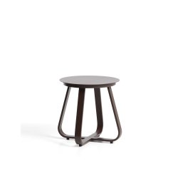 DE_Table auxiliaire d’extérieur Tamaris en aluminium marron Ø 48 cm