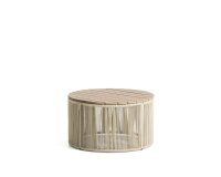 DE_Table basse Dandara en acier, corde écrue et bois d’acacia Ø 70 cm FSC 100 %
