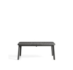 Izola extendable outdoor table in aluminium with graphite finish 185 (235) x 100cm