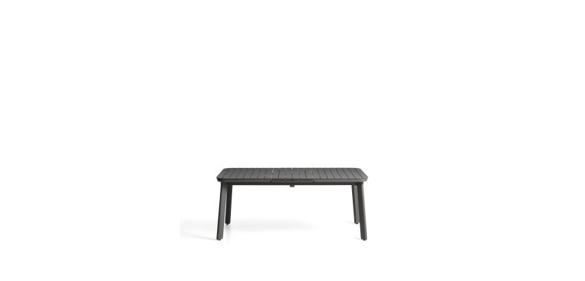 DE_Table extensible d’extérieur Izola en aluminium avec finition graphite 185 (235) x 100 cm