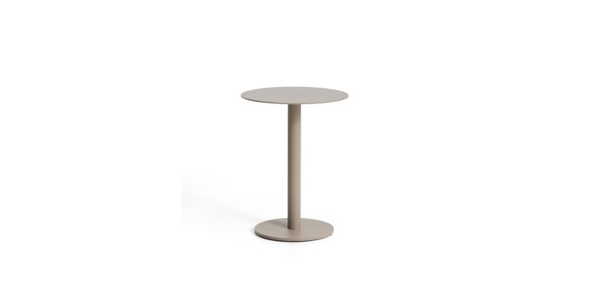 Table auxiliaire Asinara en aluminium taupe Ø 40 cm