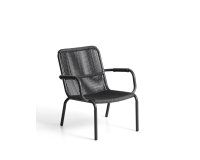 Salis stackable armchair in graphite aluminium and dark grey synthetic rope cord