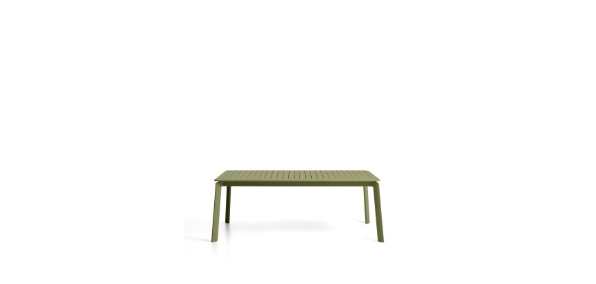 Table extensible Brela en aluminium vert 205(287) x 100 cm