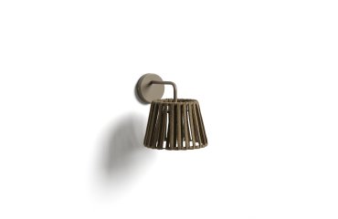 Applique murale d’extérieur Aldet en corde plate et métal beige